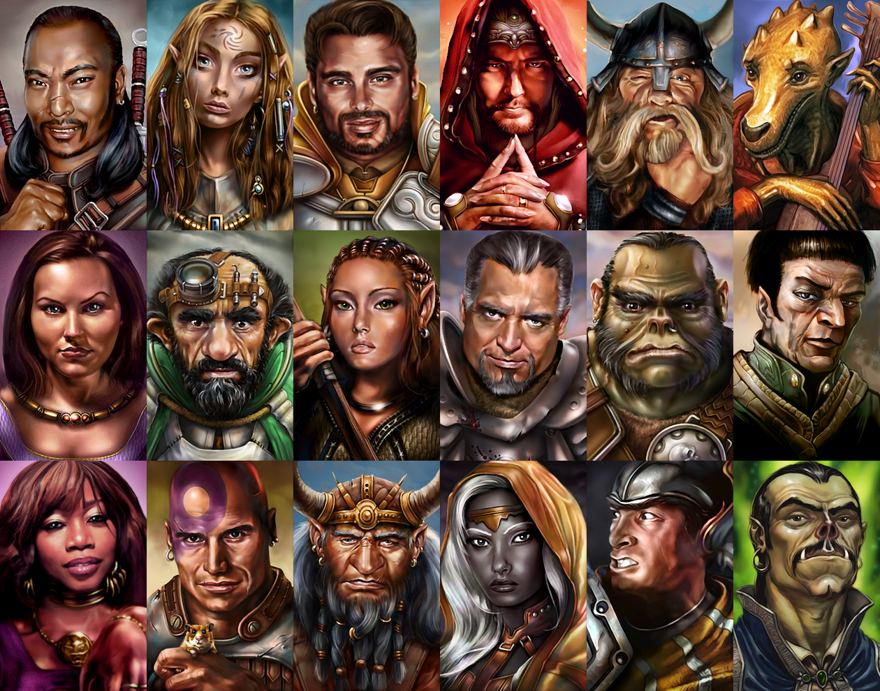 These are various NPC portraits from Baldur's Gate 1 and 2, as well as...